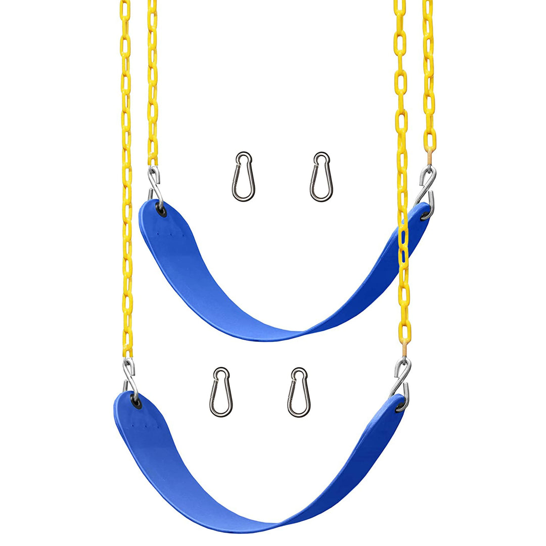 Jungle Gym Kingdom Playground Swing Set Outdoor Swing & Chain Set, 2 Pack, Blue