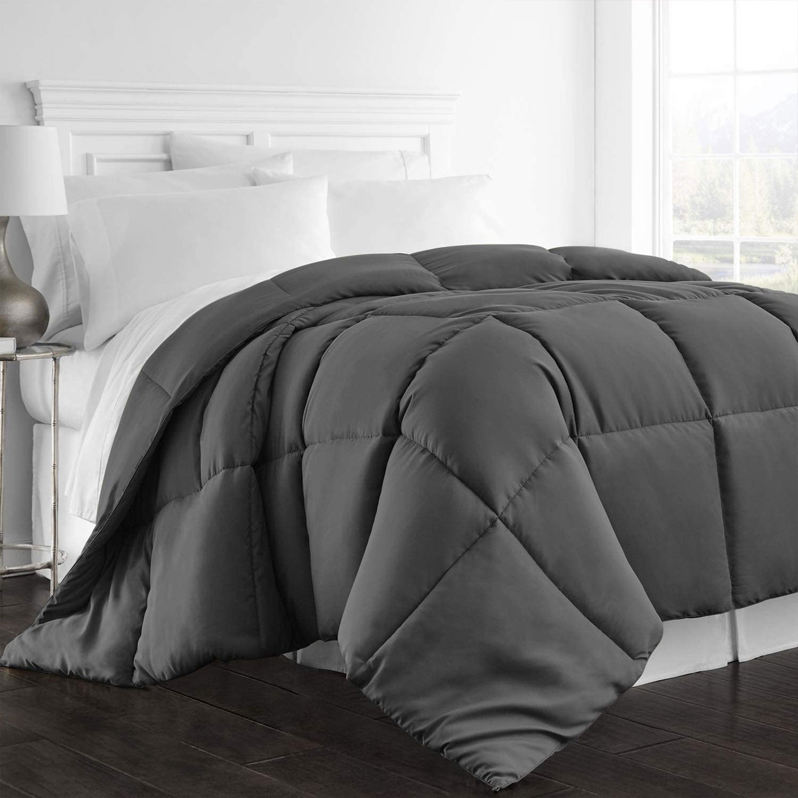 Beckham Hotel Collection 1300 Series Goose Down Comforter, Full/Queen, Gray - VMInnovations