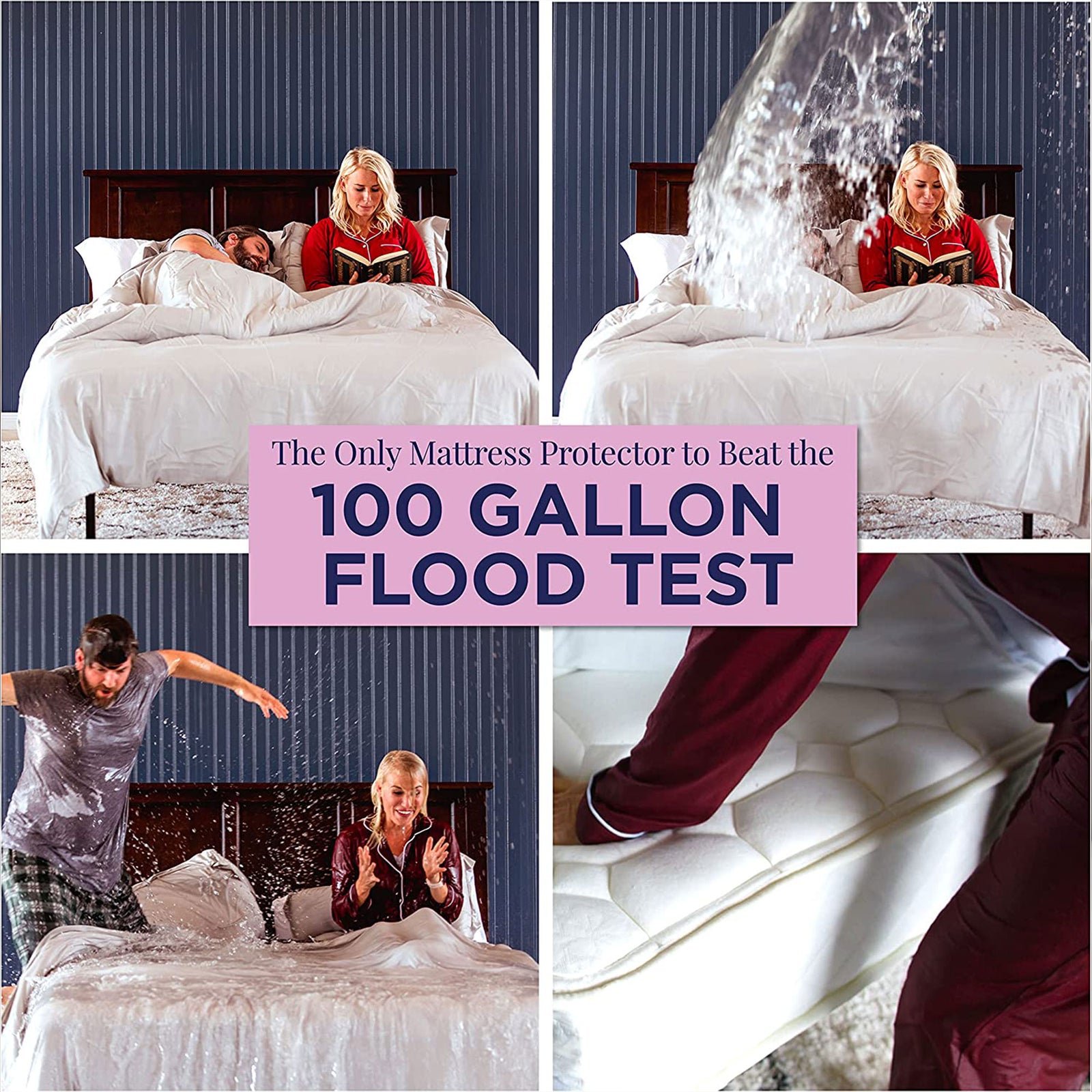 UltraBlock Zippered Mattress Protector Waterproof Cover Encasement, King, White - VMInnovations