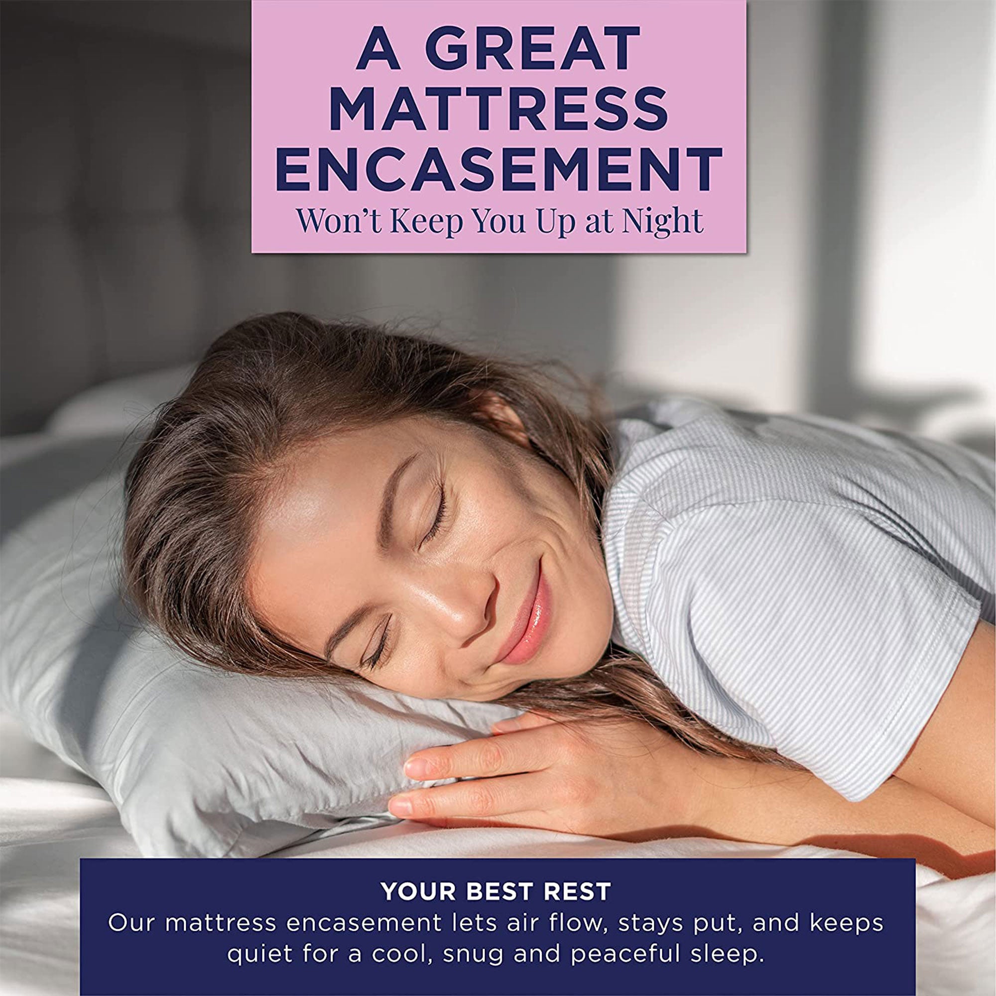 UltraBlock Zippered Mattress Protector Waterproof Cover Encasement, King, White - VMInnovations