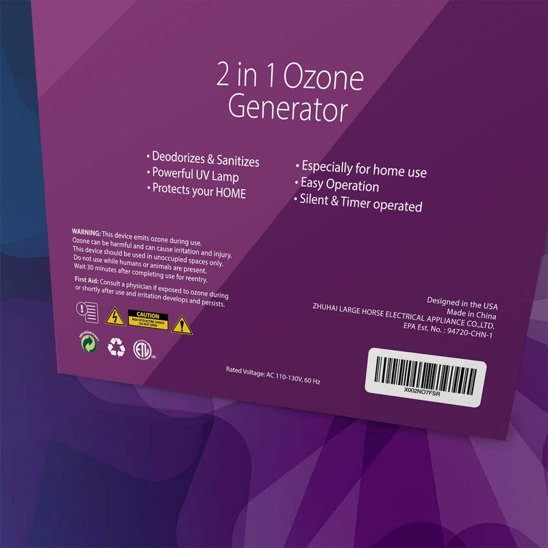 25,000mg/h Sterilizing Purifying Ozone Generator, Blue (Open Box)