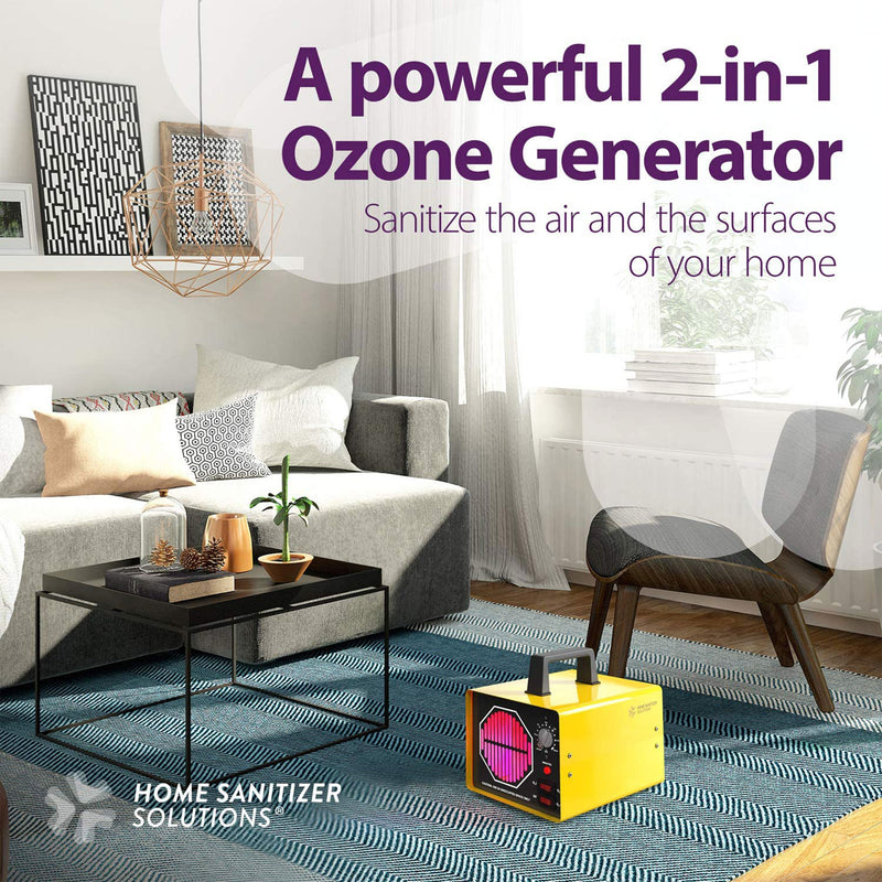 HOME SANITIZER SOLUTIONS 25,000mg/h O3 Air Purifier Ozone Generator, Yellow