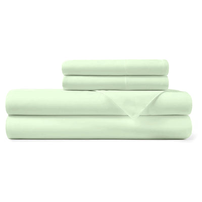Hotel Sheets Direct Bamboo 3 Piece Sheet Set with Pillowcase, Twin, Light Green