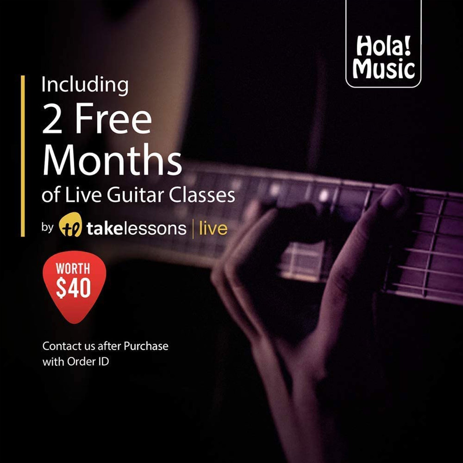 Hola! Music Pre Strung 39" Classical Guitar with Soft Nylon Strings, Natural - VMInnovations