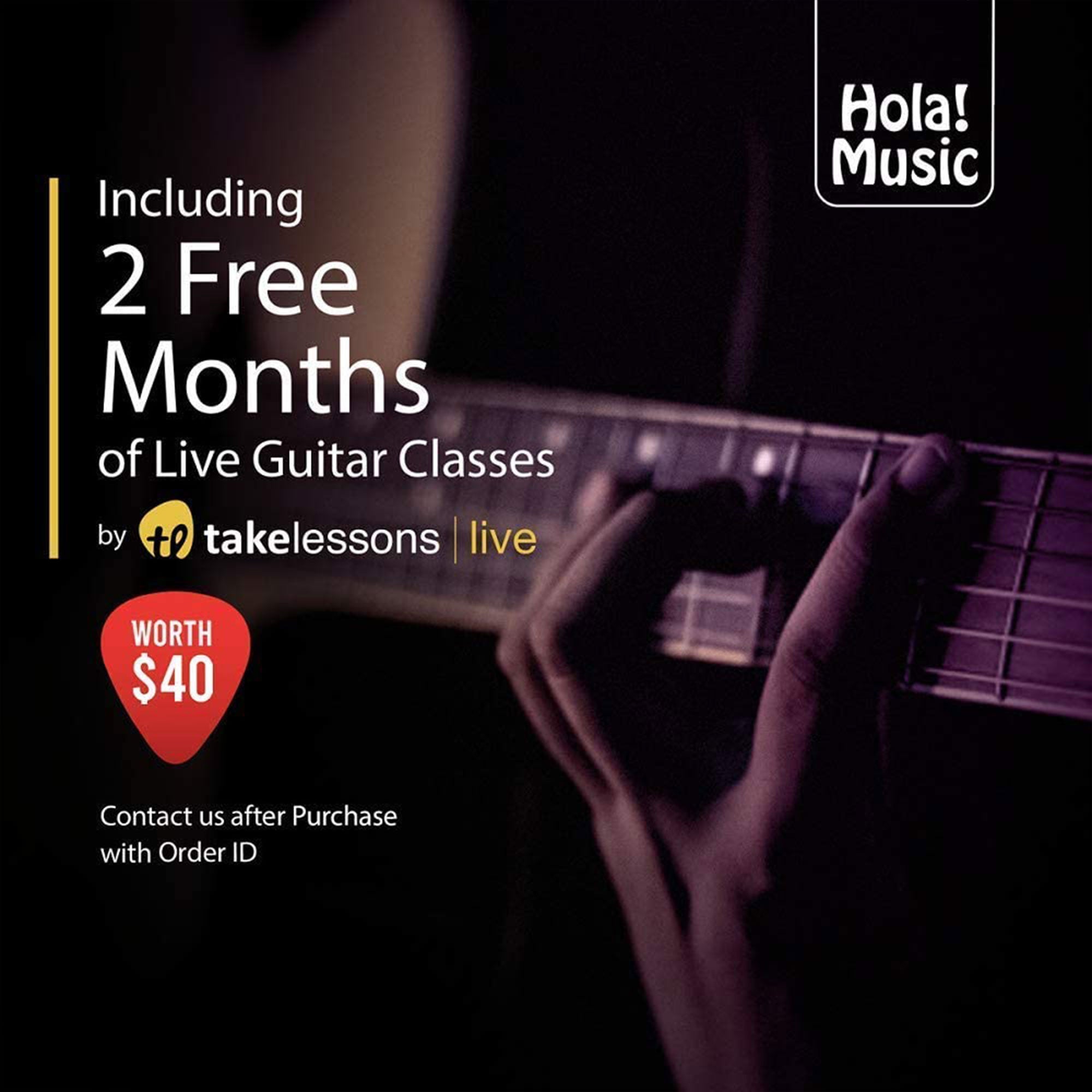 Hola! Music Pre Strung 39" Classical Guitar with Soft Nylon Strings, Natural - VMInnovations