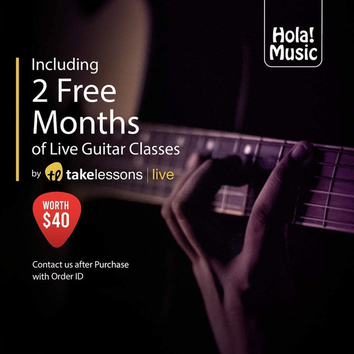 Hola! Music Pre Strung 39" Classical Guitar with Soft Nylon Strings, Natural