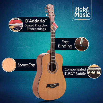 Hola! Music 36" Beginner Acoustic Guitar Set for Kids Ages 8 to 12 (Open Box)