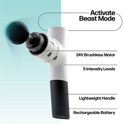 Vybe Premium Deep Tissue Muscle Massage Gun with 5 Speeds and 4 Attachments - VMInnovations