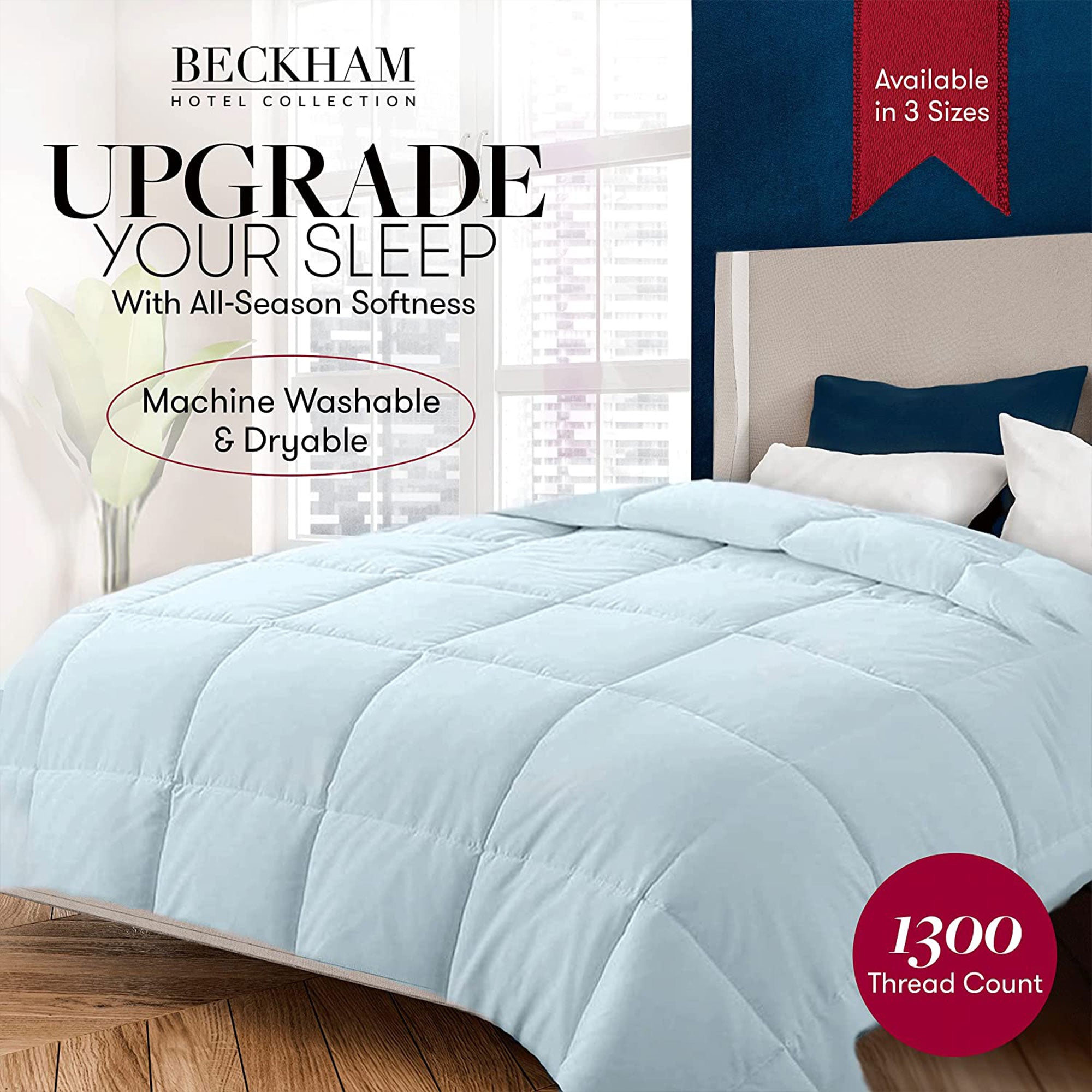 Beckham Hotel Collection 1300 Series Goose Down Comforter, King/Cal King, Gray (Used)