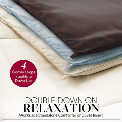 Beckham Hotel Collection 1300 Series Goose Down Comforter, King/Cal King, Gray (Used)