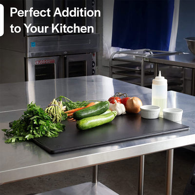 Thirteen Chefs 24 x 18 Inch Dishwasher Safe HDPE Plastic Cutting Board, Black - VMInnovations