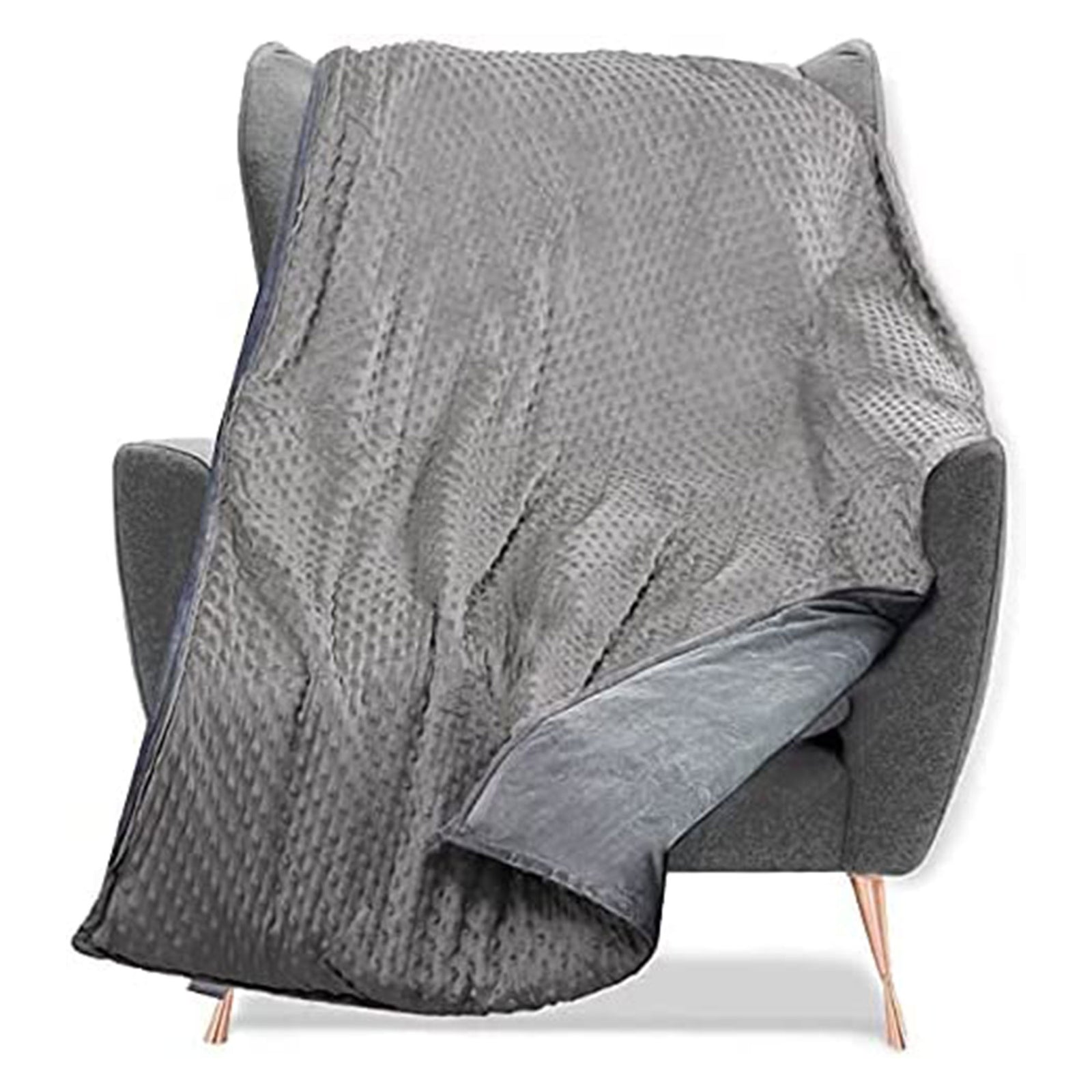 Quility 15 Pound Weighted Blanket Duvet Cover for Adults, F/Q 60" x 80," Gray - VMInnovations