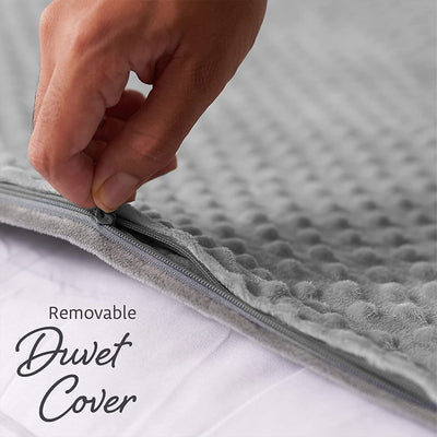Quility 15 Pound Weighted Blanket Duvet Cover for Adults, F/Q 60" x 80," Gray - VMInnovations