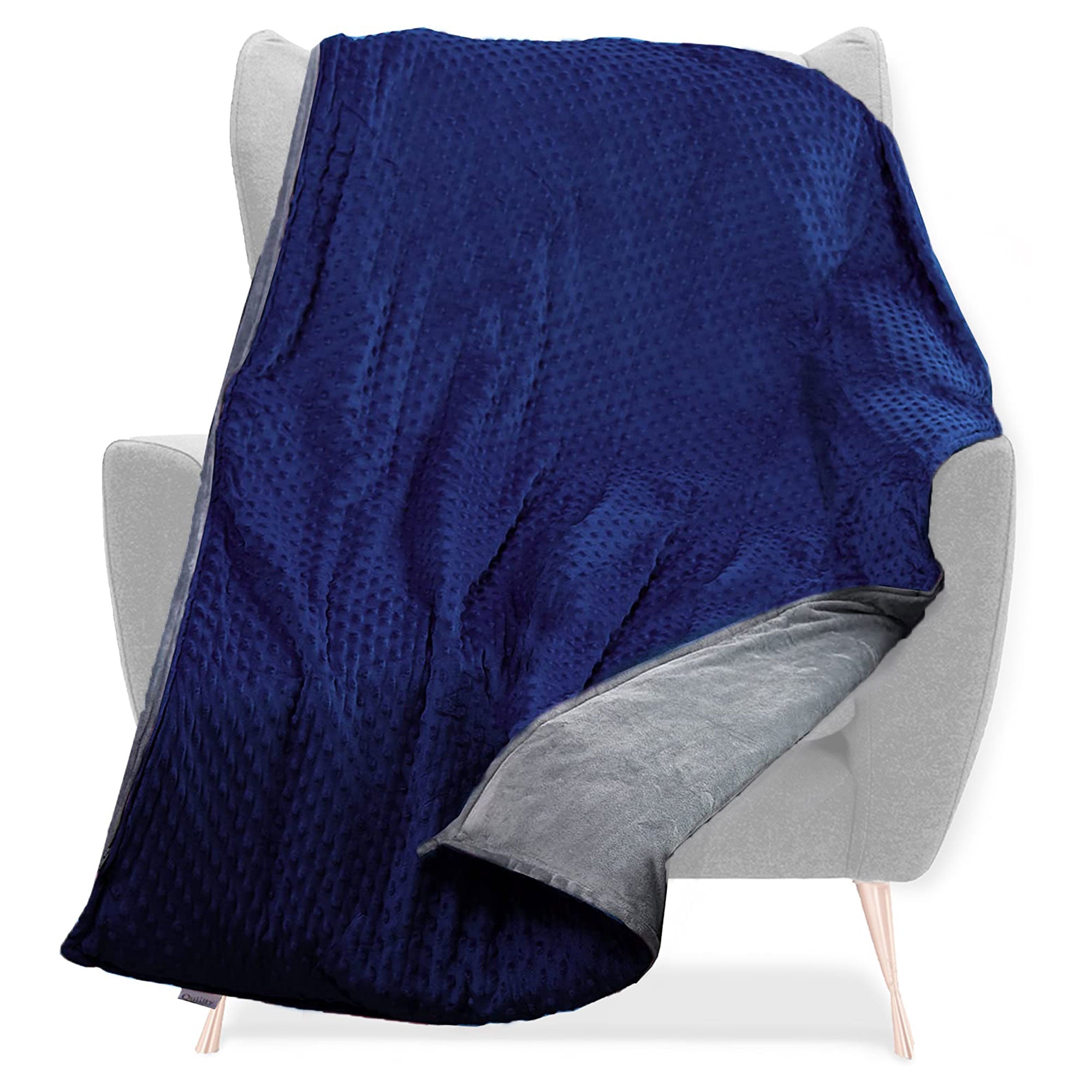Quility 20 Pound Weighted Blanket Duvet Cover for Adults, F/Q 60" x 80," Navy - VMInnovations