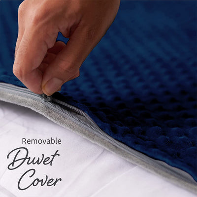 Quility 20 Pound Weighted Blanket Duvet Cover for Adults, F/Q 60" x 80," Navy - VMInnovations