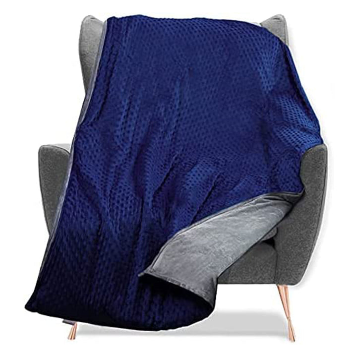 Quility 30 Pound Weighted Blanket Duvet Cover for Adults, King 86" x 92," Navy