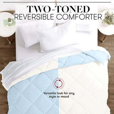 Beckham Hotel Collection Reversible Goose Comforter, King/Cal King, Grey & White