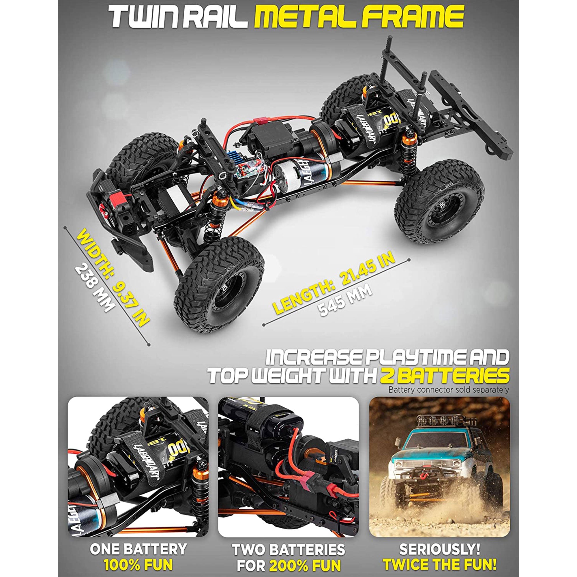 Grando 1:10 Scale RTR RC Remote Control Rock Crawler SUV, Blue-Green (Open Box) - VMInnovations