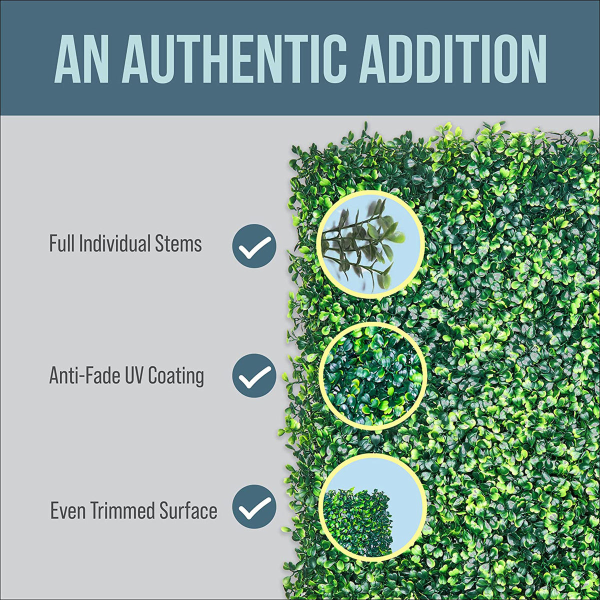Artificial Grass Backdrop Decor Wall Panels, 20in x 20in, 12 Pack (Open Box)