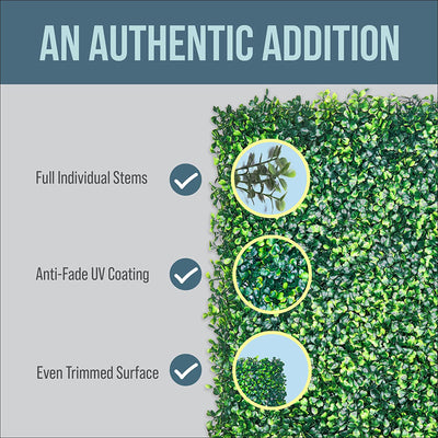 Artificial Grass Backdrop Decor Wall Panels, 20in x 20in, 12 Pack (Used)