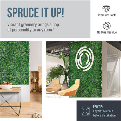 Artificial Grass Backdrop Decor Wall Panels, 20in x 20in, 12 Pack (Open Box)