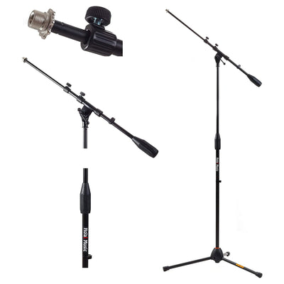 Hola! Music Adjustable Height Standard Clutch Studio Microphone Stand, Black - VMInnovations