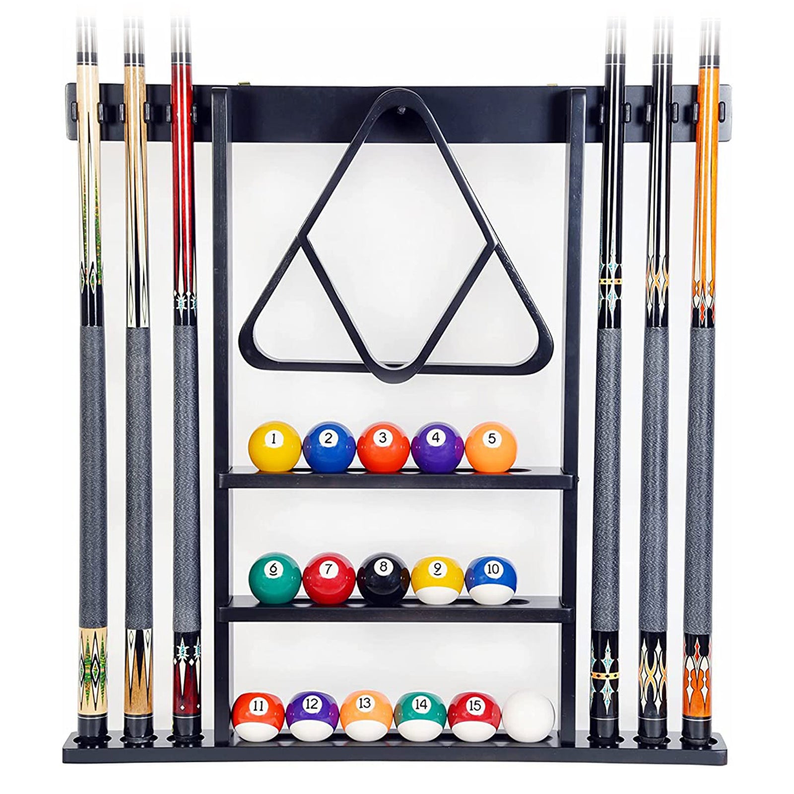 ISZY Billiards Wall Mounted Pool Accessories Billiard Ball and Stick Holder Rack - VMInnovations