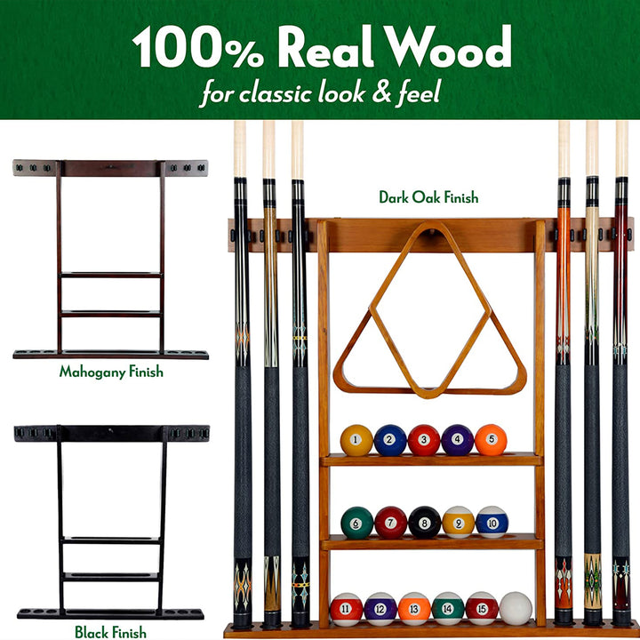 ISZY Billiards Wall Mounted Pool Accessories Billiard Ball and Stick Holder Rack