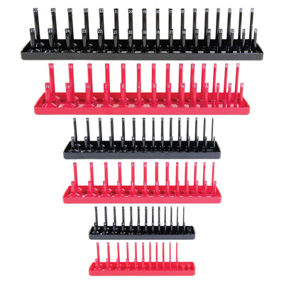 B&C Home Goods 6pc SAE & Metric Tray Socket Holder Toolbox Organizer(Open Box)