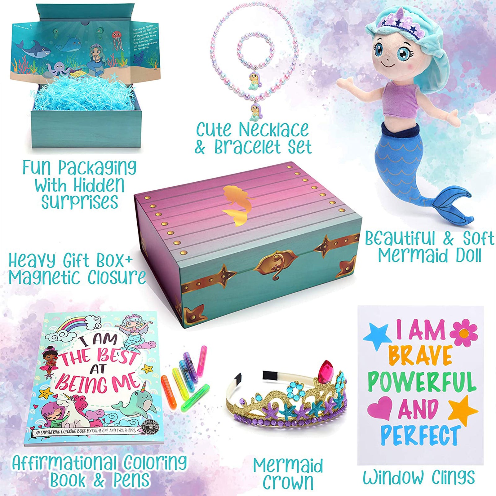 The Memory Building Company Large Mermaid Surprise Box for Kids Ages 6 and Up - VMInnovations