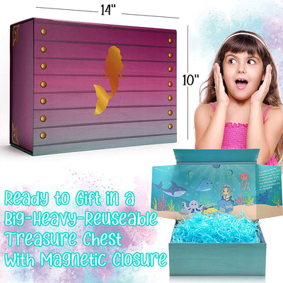The Memory Building Company Large Mermaid Surprise Box for Kids Ages 6 and Up - VMInnovations