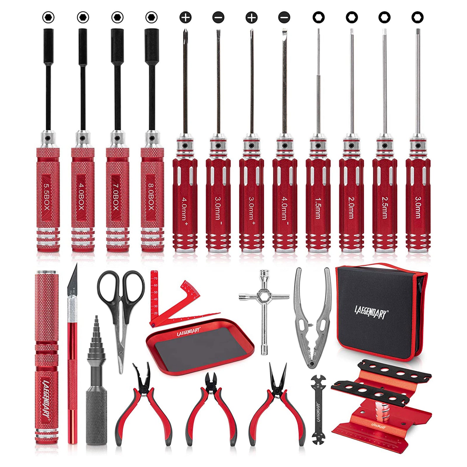 LAEGENDARY 25pc RC Car Magnetic Repair Tool Kit for Drone, Boat, Plane, or Truck - VMInnovations