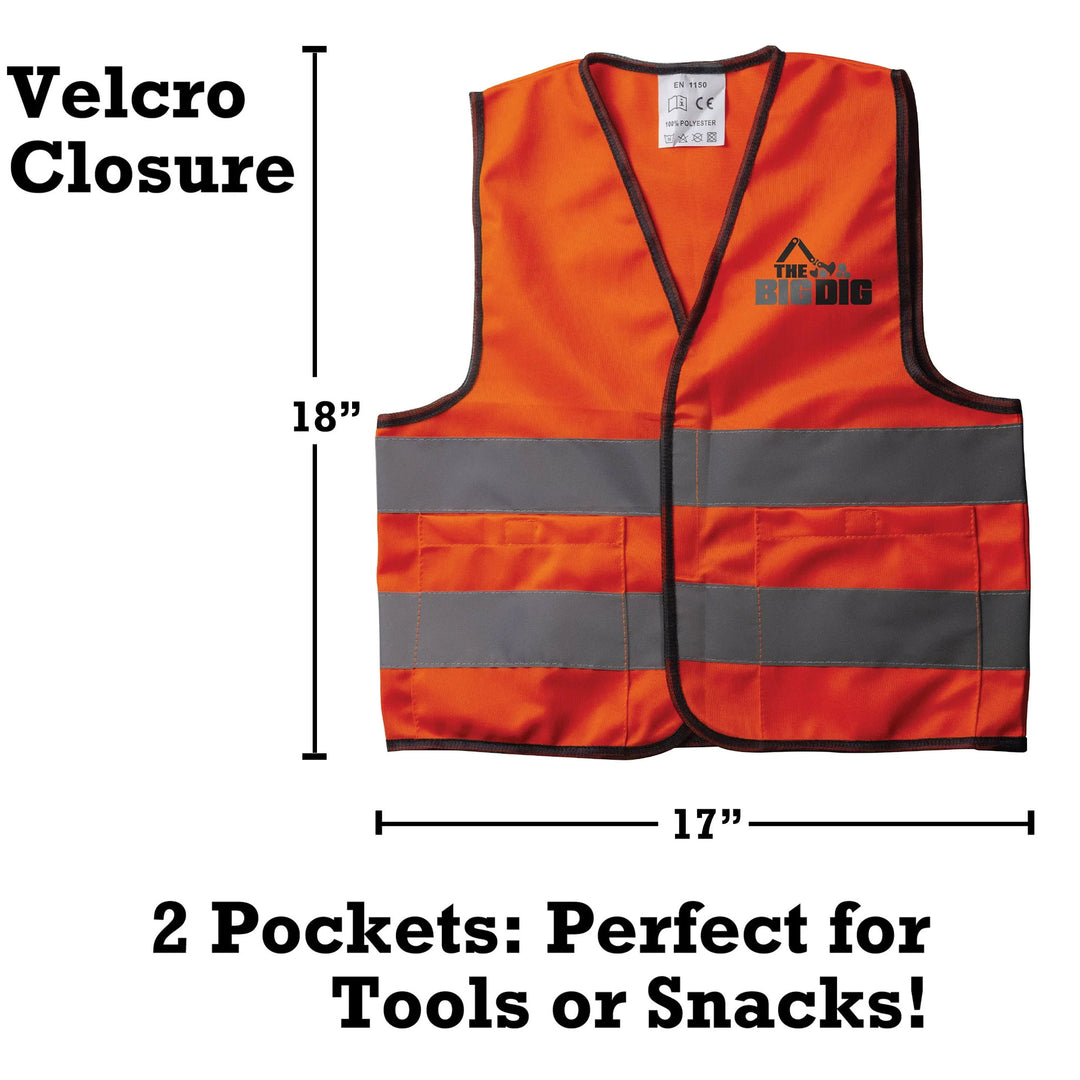 Sandbox Digger Excavator Crane, Vest and Helmet Bundle Outdoor Toy (Open Box) - VMInnovations