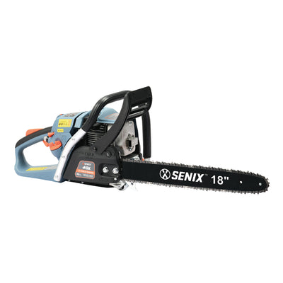 SENIX CS4QL-L1 4QL 18-Inch 49 cc 4-Cycle Gas Powered Chainsaw for Firewood, Blue