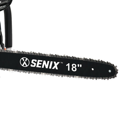 SENIX CS4QL-L1 4QL 18-Inch 49 cc 4-Cycle Gas Powered Chainsaw for Firewood, Blue