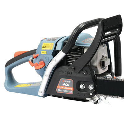 SENIX CS4QL-L1 4QL 18-Inch 49 cc 4-Cycle Gas Powered Chainsaw for Firewood, Blue