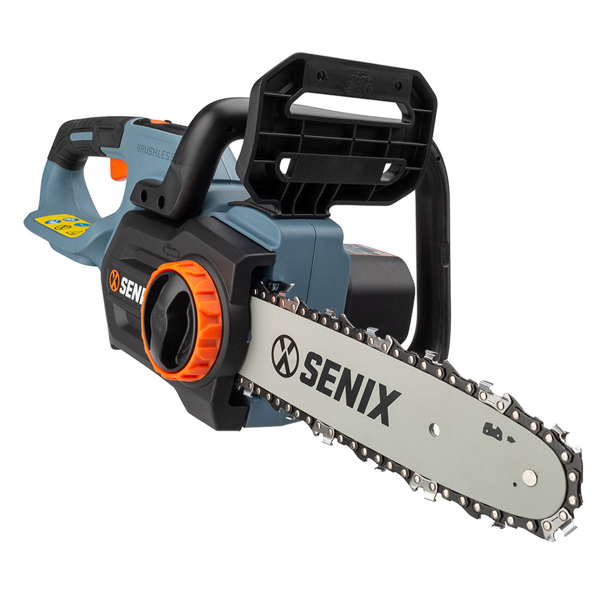 SENIX CSX2-M-0 10 Inch 20 Volt Cordless Brushless Chain Saw, Tool Only, Blue