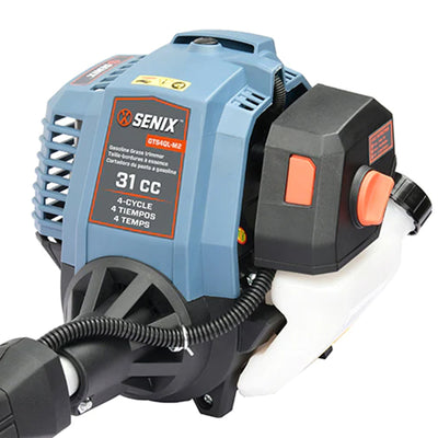 SENIX GTS4QL-M2 4QL Gas Powered 31cc Straight Shaft Outdoor Grass Trimmer, Blue