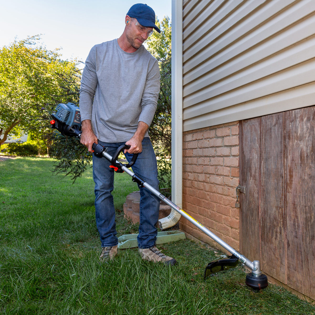 SENIX GTS4QL-M2 4QL Gas Powered 31cc Straight Shaft Outdoor Grass Trimmer, Blue