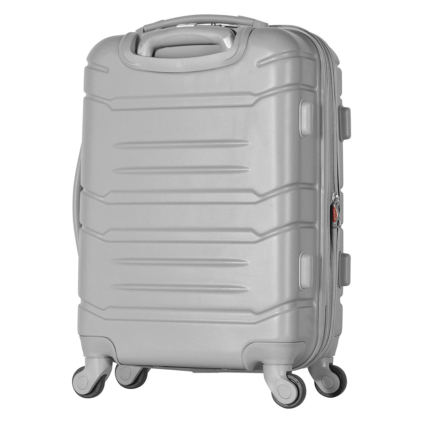 Olympia Denmark 21" Expandable Carry On 4 Wheel Spinner Luggage Suitcase, Silver - VMInnovations
