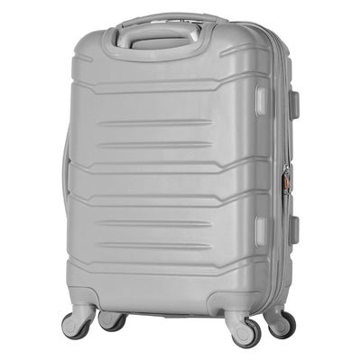 Denmark 21" Expandable Carry On 4 Wheel Spinner Suitcase, Silver (Open Box)