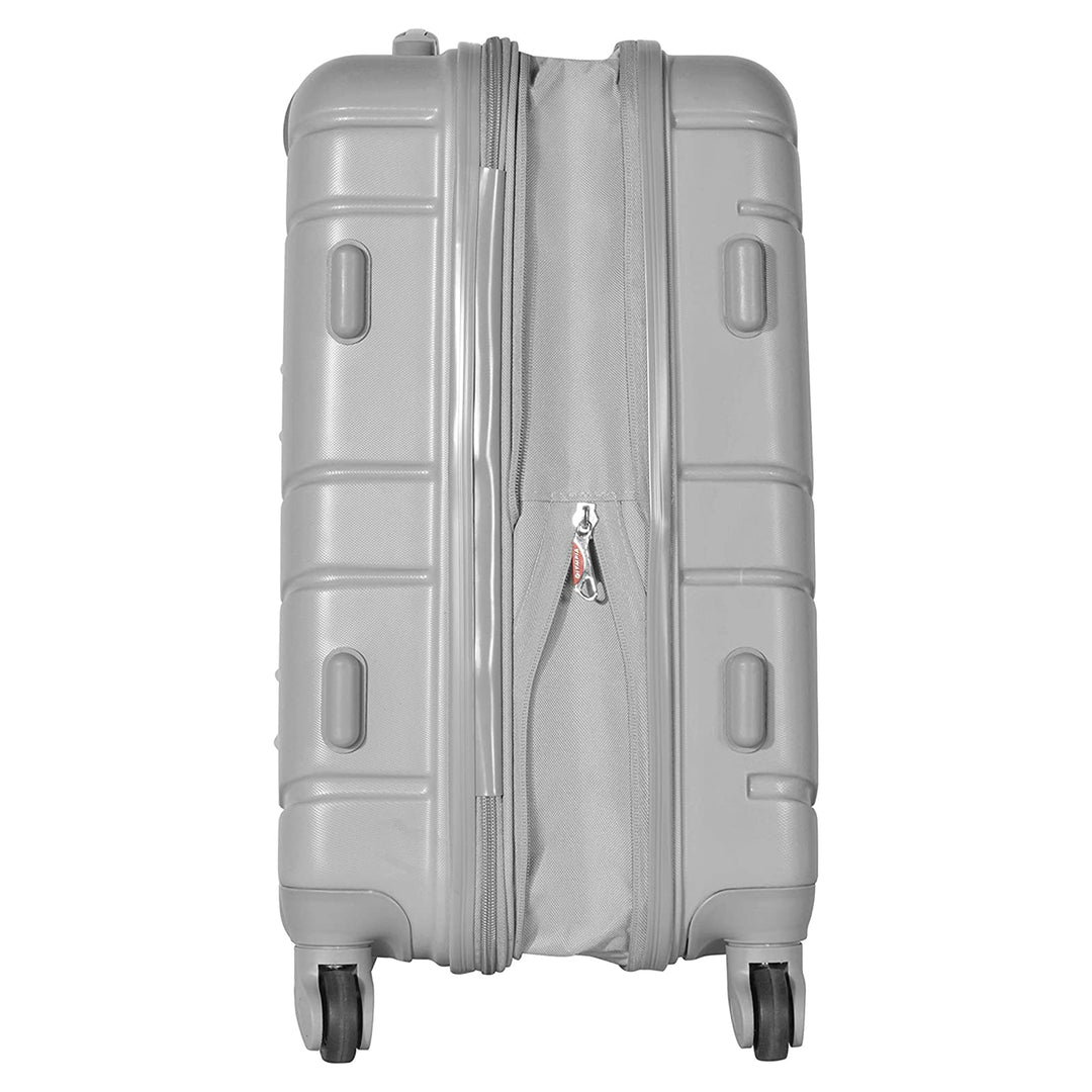 Olympia Denmark 21" Expandable Carry On 4 Wheel Spinner Luggage Suitcase, Silver