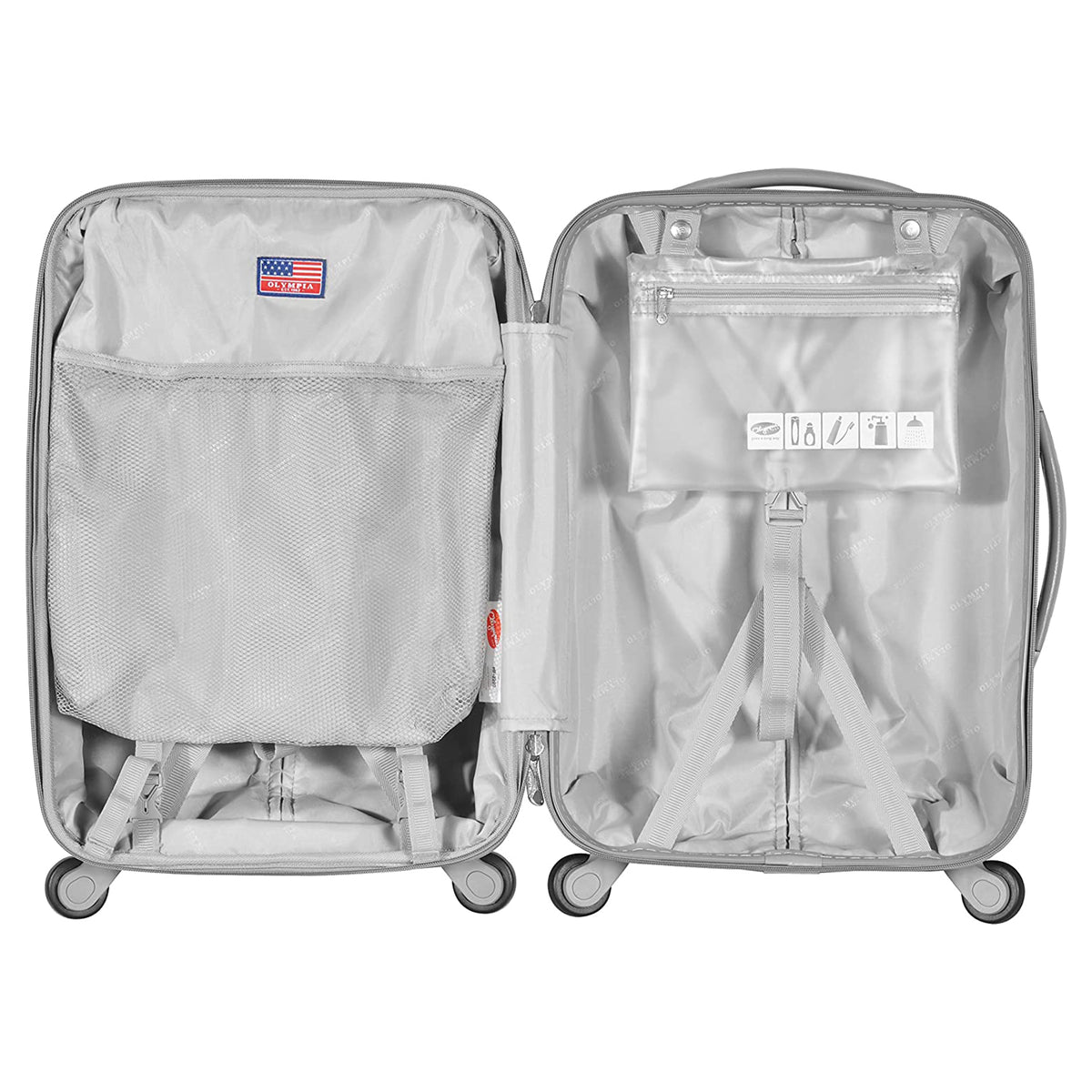 Denmark 21" Expandable Carry On 4 Wheel Luggage, Silver (Used)