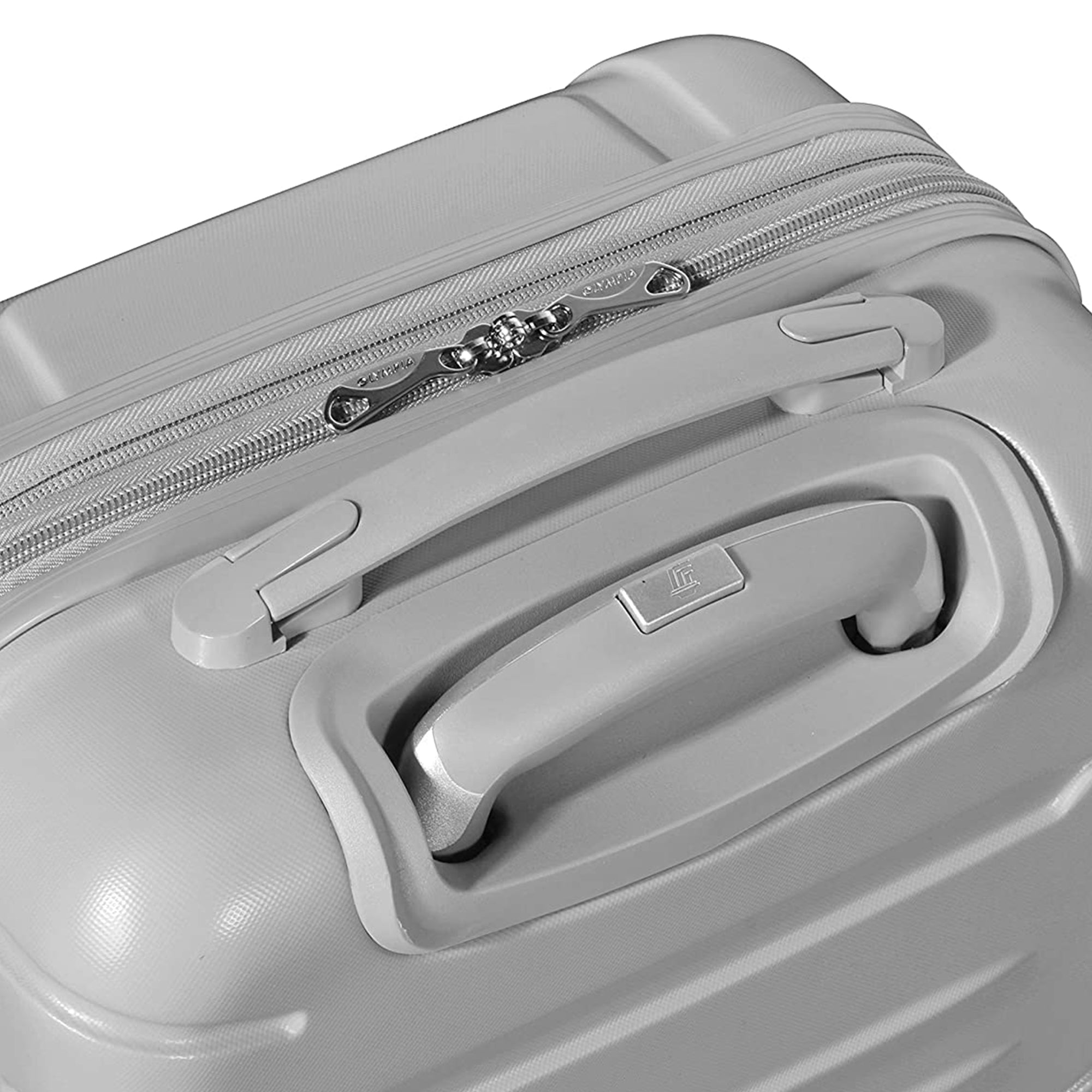 Denmark 21" Expandable Carry On 4 Wheel Spinner Suitcase, Silver (Open Box)