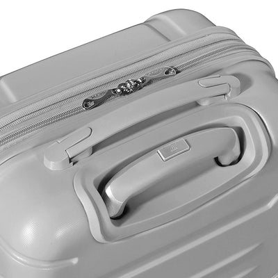 Denmark 21" Expandable Carry On 4 Wheel Luggage, Silver (Used)