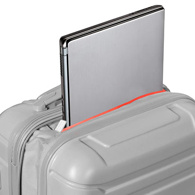 Denmark 21" Expandable Carry On 4 Wheel Luggage, Silver (Used)