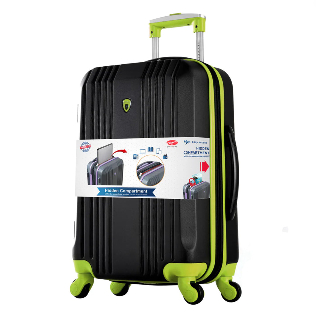 Olympia Apache II 21" Expandable Carry On 4 Wheel Spinner Luggage Suitcase, Lime