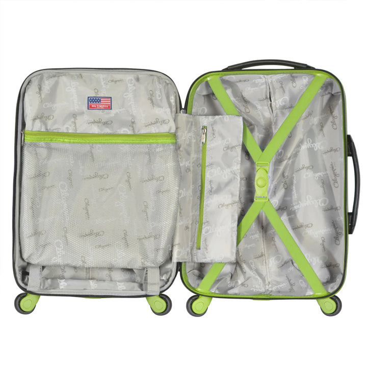 Olympia Apache II 21" Expandable Carry On 4 Wheel Spinner Luggage Suitcase, Lime