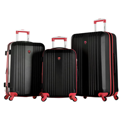 Olympia Apache II Hardcase 4 Wheel Spinner Suitcase 3 Piece Luggage Set, Red - VMInnovations