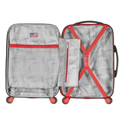 Olympia Apache II Hardcase 4 Wheel Spinner Suitcase 3 Piece Luggage Set, Red - VMInnovations